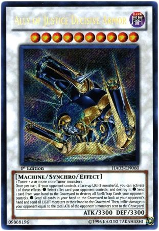 Ally of Justice Decisive Armor - HA03-EN060 - Secret Rare - 1st Edition