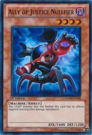 Ally of Justice Nullfier - HA02-EN018 - Super Rare - 1st Edition
