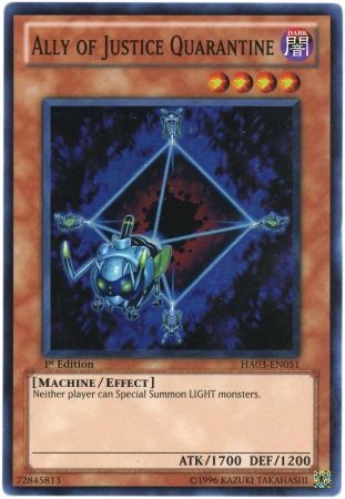 Ally of Justice Quarantine - HA03-EN051 - Super Rare - 1st Edition