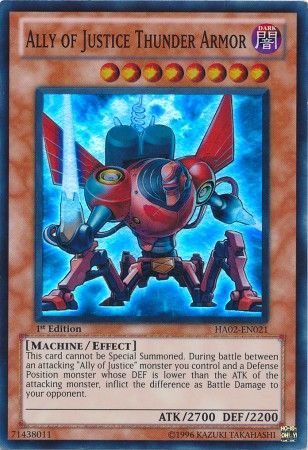 Ally of Justice Thunder Armor - HA02-EN021 - Super Rare - 1st Edition