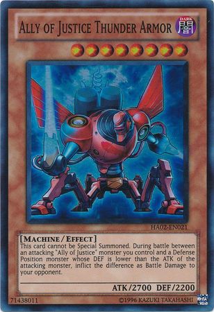 Ally of Justice Thunder Armor - HA02-EN021 - Super Rare - Unlimited