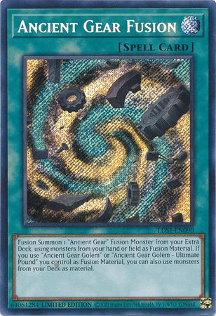 Ancient Gear Fusion - LDS1-EN090 - Secret Rare - Limited