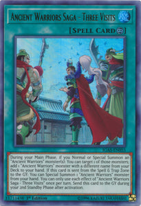 Ancient Warriors Saga - Three Visits - IGAS-EN055 - Ultra Rare - 1st Edition
