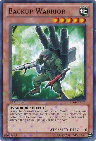 Backup Warrior - BP01-EN159 - Starfoil Rare - 1st Edition