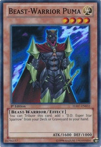 Beast-Warrior Puma - HA07-EN032 - Super Rare - 1st Edition
