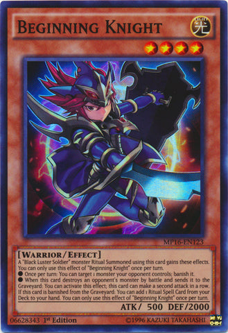 Beginning Knight - MP16-EN123 - Super Rare - 1st Edition