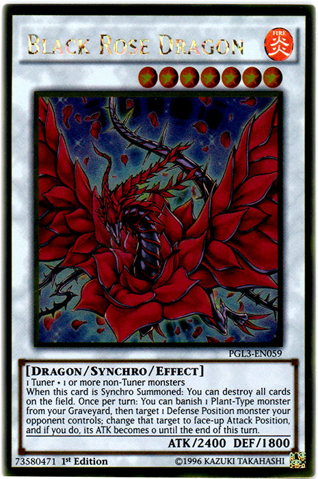 Black Rose Dragon - PGL3-EN059 - Gold Rare - 1st Edition