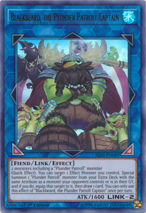 Blackbeard, the Plunder Patroll Captain - IGAS-EN089 - Ultra Rare - 1st Edition