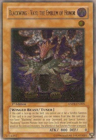 Blackwing - Vayu the Emblem of Honor - Ultimate - ANPR-EN005 - Ultimate Rare - 1st