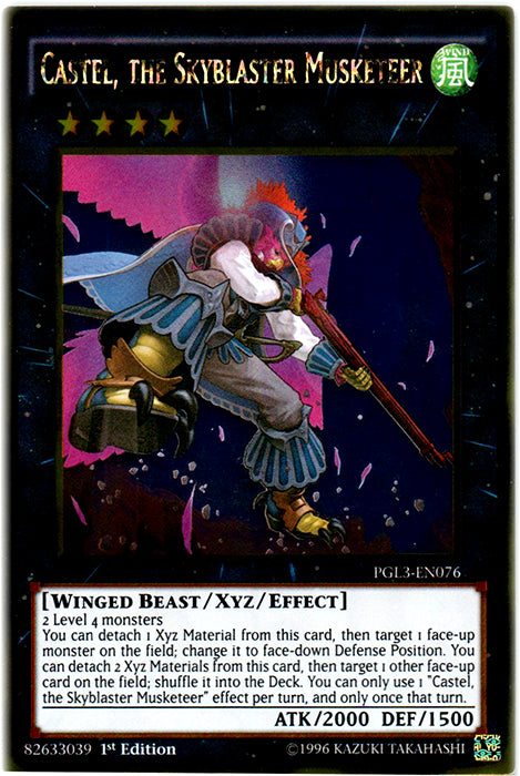 Castel, the Skyblaster Musketeer - PGL3-EN076 - Gold Rare - 1st Edition