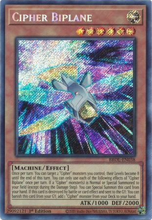 Cipher Biplane - BROL-EN038 - Secret Rare - 1st Edition