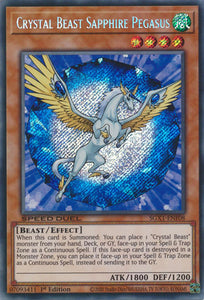 Crystal Beast Sapphire Pegasus - SGX1-ENF08 - Secret Rare - 1st Edition