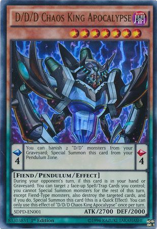 D/D/D Chaos King Apocalypse - SDPD-EN001 - Ultra Rare - 1st Edition