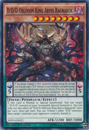 D/D/D Oblivion King Abyss Ragnarok - SDPD-EN012 - Common - 1st Edition