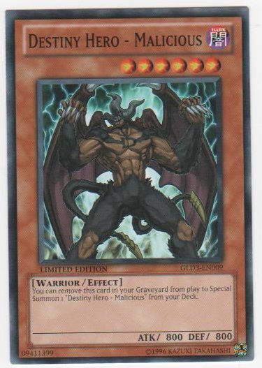 Destiny Hero - Malicious - GLD3-EN009 - Common - Limited