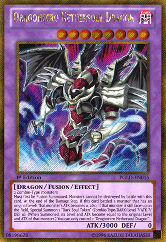 Dragonecro Nethersoul Dragon - PGLD-EN015 - Gold Secret Rare - Unlimited