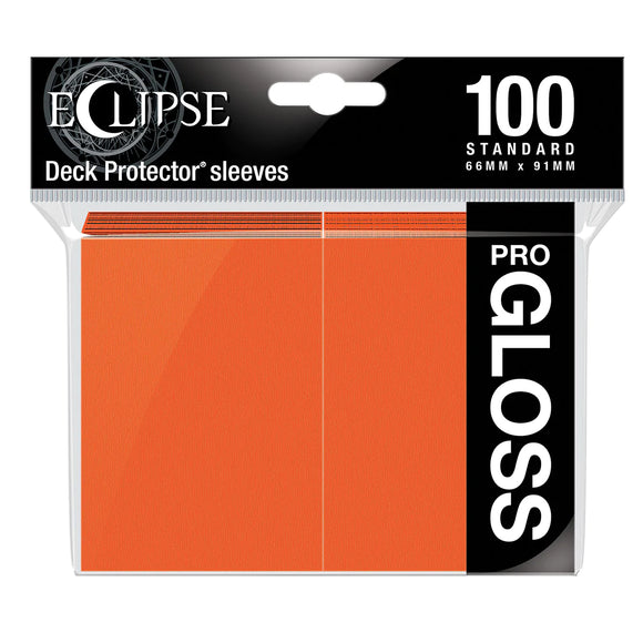 Eclipse Gloss Standard Deck Protector Sleeves (Orange)