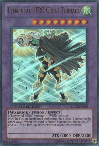 Elemental HERO Great Tornado - LC02-EN010 - Ultra Rare - Limited