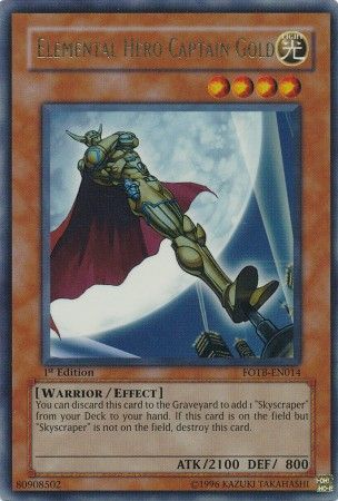 Elemental Hero Captain Gold - FOTB-EN014 - Ultra Rare - 1st Edition