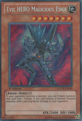 Evil HERO Malicious Edge - LCGX-EN029 - Secret Rare - 1st Edition