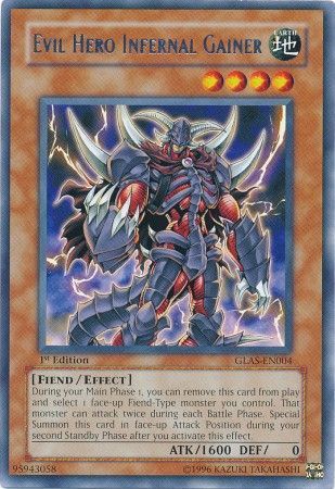 Evil Hero Infernal Gainer - GLAS-EN004 - Rare - 1st Edition