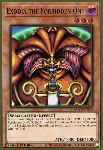 Exodia the Forbidden One - MGED-EN005 - Premium Gold Rare - 1st Edition