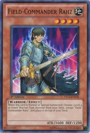 Field-Commander Rahz - YS11-EN018 - Common - 1st Edition