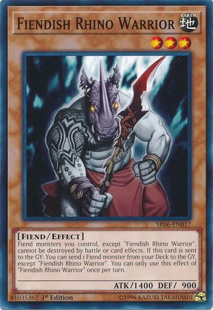 Fiendish Rhino Warrior - SR06-EN017 - Common - 1st Edition