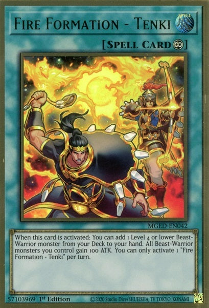 Fire Formation - Tenki - MGED-EN042 - Premium Gold Rare - 1st Edition