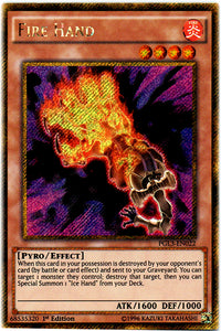 Fire Hand - PGL3-EN022 - Gold Secret Rare - 1st Edition