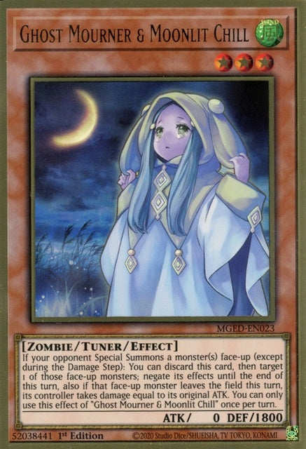 Ghost Mourner & Moonlit Chill - MGED-EN023 - Premium Gold Rare - 1st Edition