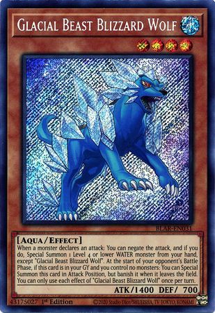 Glacial Beast Blizzard Wolf - BLAR-EN031 - Secret Rare - 1st Edition