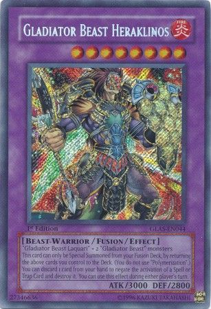 Gladiator Beast Heraklinos - GLAS-EN044 - Secret Rare - 1st Edition