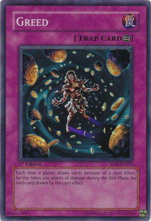 Greed - SOD-EN055 - Super Rare - 1st Edition