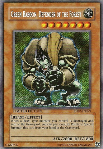 Green Baboon, Defender of the Forest - RP02-EN099 - Secret Rare - Unlimited