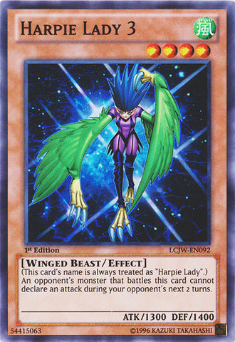 Harpie Lady 3 - LCJW-EN092 - Super Rare - 1st Edition