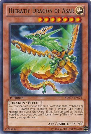 Hieratic Dragon of Asar - GAOV-EN024 - Rare - 1st Edition