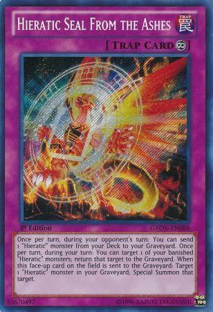 Hieratic Seal From the Ashes - GAOV-EN088 - Secret Rare - 1st Edition