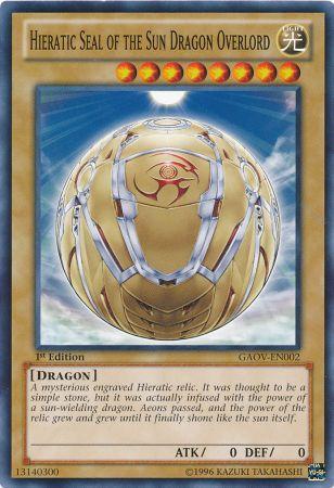 Hieratic Seal of the Sun Dragon Overlord - GAOV-EN002 - Common - 1st Edition