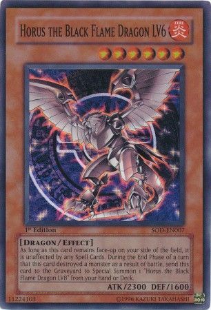 Horus the Black Flame Dragon LV6 - SOD-EN007 - Super Rare - 1st Edition