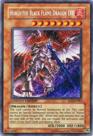 Horus The Black Flame Dragon LV8 - EEN-ENSE1 - Secret Rare - Limited