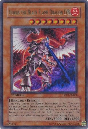 Horus the Black Flame Dragon LV8 - SOD-EN008 - Ultra Rare - 1st Edition