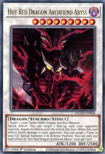 Hot Red Dragon Archfiend Abyss - MGED-EN068 - Rare - 1st Edition