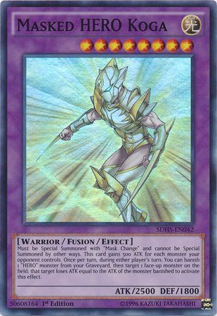 Masked HERO Koga - SDHS-EN042 - Super Rare - 1st Edition