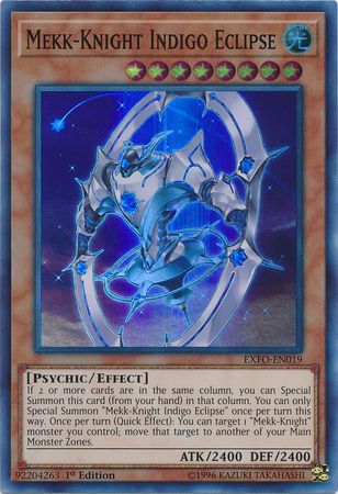 Mekk-Knight Indigo Eclipse - EXFO-EN019 - Super Rare - 1st Edition