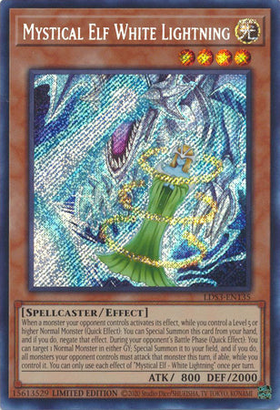 Mystical Elf - White Lightning - LDS3-EN135 - Secret Rare - 1st Edition - SEALED