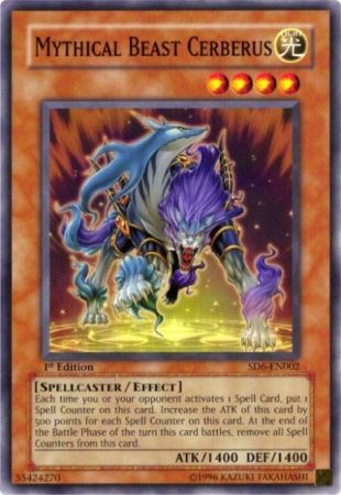 Mythical Beast Cerberus - SD6-EN002 - Common - 1st Edition