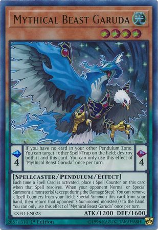 Mythical Beast Garuda - EXFO-EN023 - Ultra Rare - 1st Edition