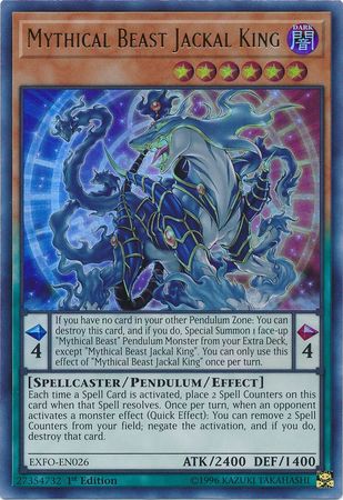 Mythical Beast Jackal King - EXFO-EN026 - Ultra Rare - 1st Edition