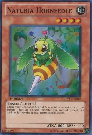 Naturia Horneedle - HA03-EN042 - Super Rare - 1st Edition